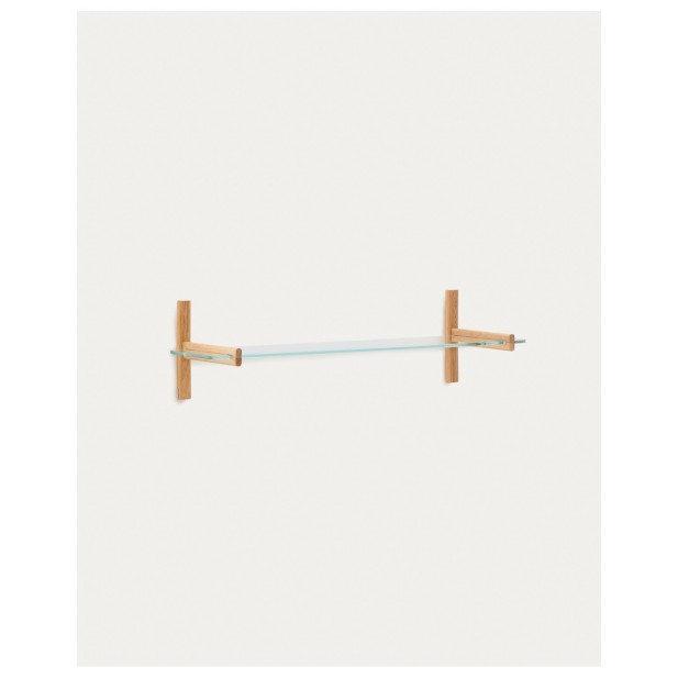 Estantería modular Sitra 1 balda de cristal y madera maciza roble 110 cm FSC Mix Credit - Kave Home