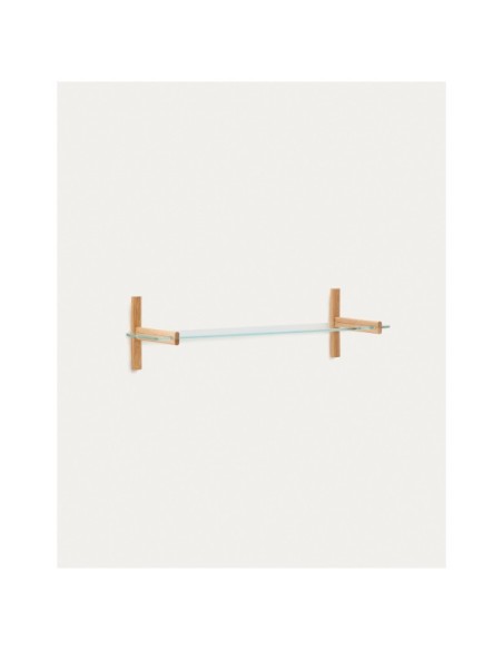 Estantería modular Sitra 1 balda de cristal y madera maciza roble 110 cm FSC Mix Credit - Kave Home