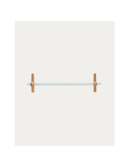 Estantería modular Sitra 1 balda de cristal y madera maciza roble 110 cm FSC Mix Credit - Kave Home