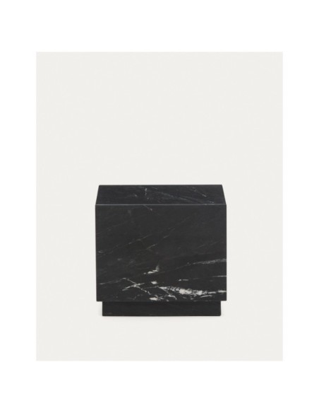 Mesa auxiliar Sorein de mármol negro 40 x 40 cm - Kave Home