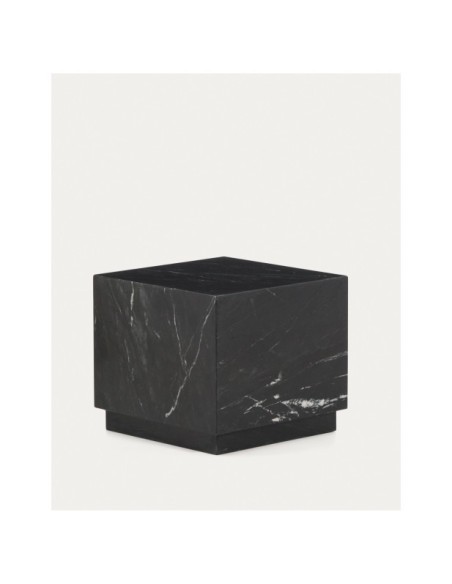 Mesa auxiliar Sorein de mármol negro 40 x 40 cm - Kave Home