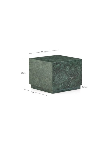 Mesa auxiliar Sorein de mármol verde 50 x 50 cm - Kave Home