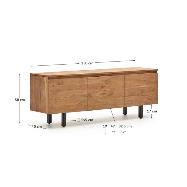 Mueble TV Uxue 3 puertas de madera...