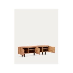 Mueble TV Uxue 3 puertas de madera maciza de acacia con... 2