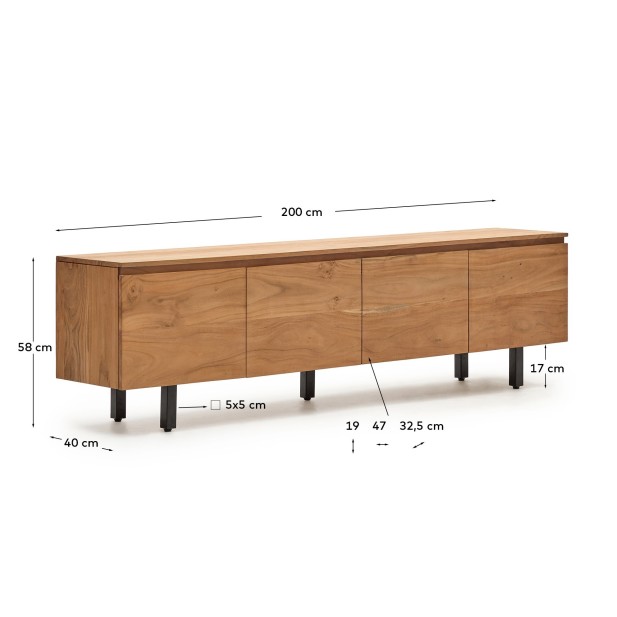 Mueble TV Uxue 3 puertas de madera...