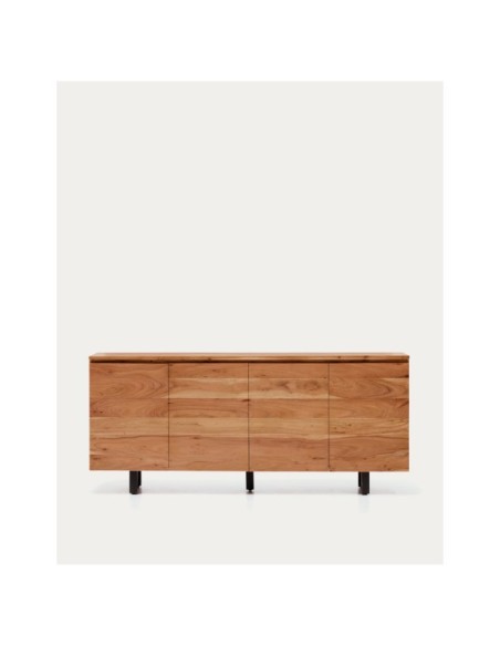 Aparador Uxue 4 puertas de madera maciza de acacia con acabado blanqueado 200 x 88 cm - Kave Home