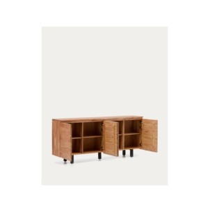 Aparador Uxue 4 puertas de madera maciza de acacia con... 2