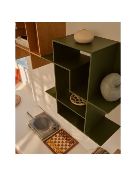 Estantería modular Ina de DM lacado verde 80 x 80 cm FSC 100% - Kave Home