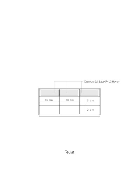 Aparador DORIC 149 cm, Blanco / Interior Crema - Teulat