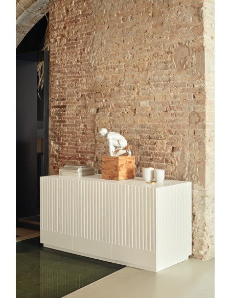 Aparador DORIC 149 cm, Blanco / Interior Crema - Teulat