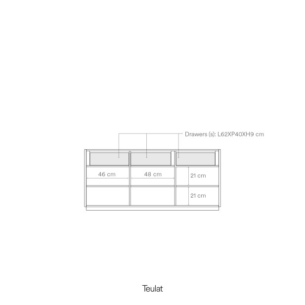 Aparador DORIC 149 cm, Negro /...