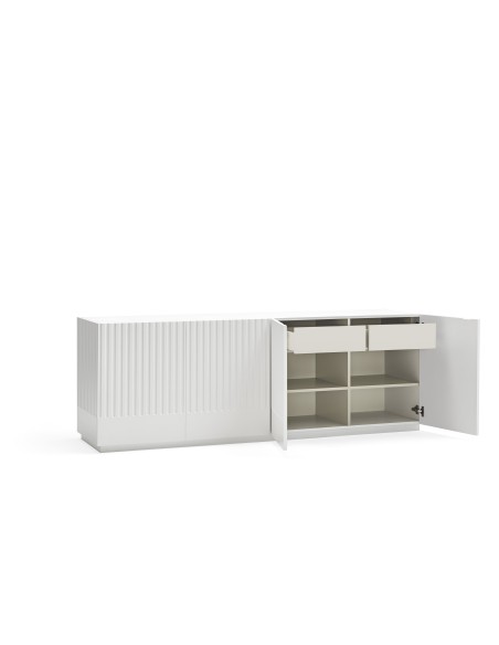 Aparador DORIC 198 cm, Blanco / Interior Crema - Teulat