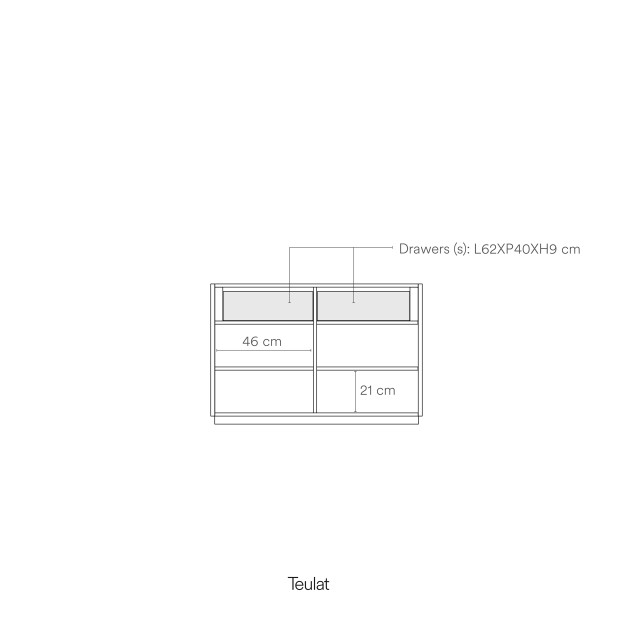 Comoda DORIC, Blanco / Interior Crema...