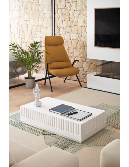 Mesa de Centro DORIC, Blanco / Interior Crema - Teulat