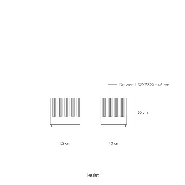 Mesita DORIC, Blanco / Interior Crema...