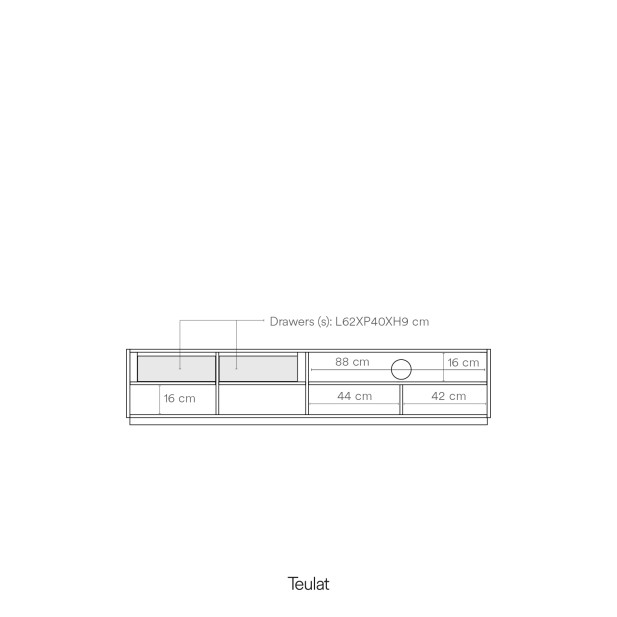 Mueble TV DORIC, Blanco / Interior...