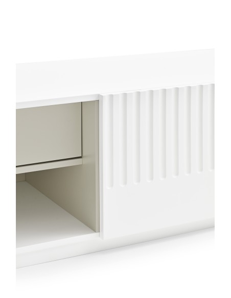 Mueble TV DORIC, Blanco / Interior Crema - Teulat