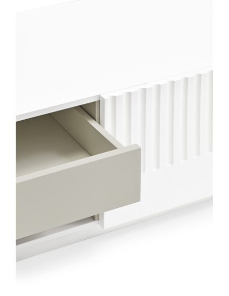 Mueble TV DORIC, Blanco / Interior Crema - Teulat