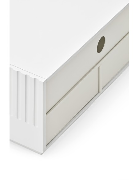 Mueble TV DORIC, Blanco / Interior Crema - Teulat