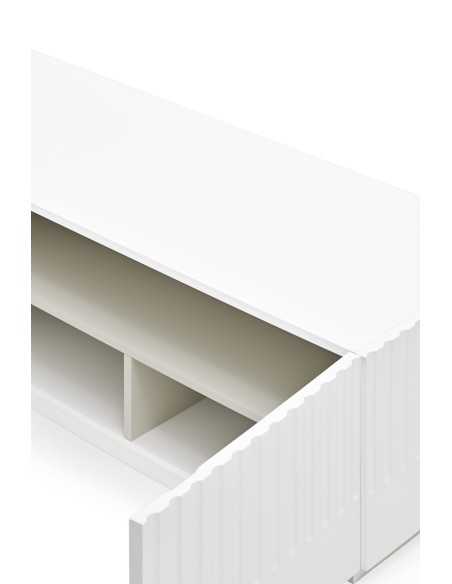 Mueble TV DORIC, Blanco / Interior Crema - Teulat