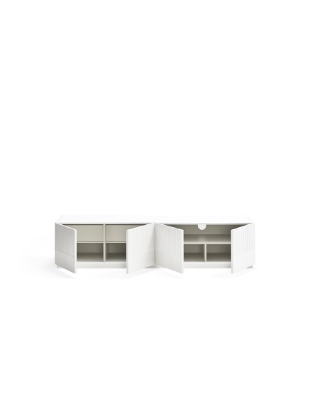 Mueble TV DORIC, Blanco / Interior Crema - Teulat