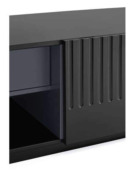 Mueble TV DORIC, Negro / Interior Antracita - Teulat
