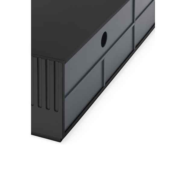 Mueble TV DORIC, Negro / Interior...