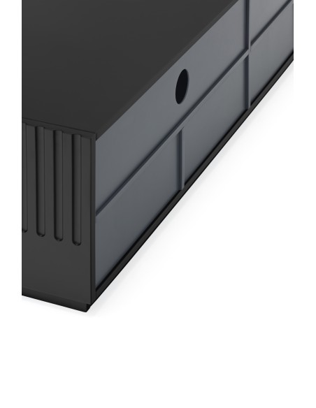 Mueble TV DORIC, Negro / Interior Antracita - Teulat