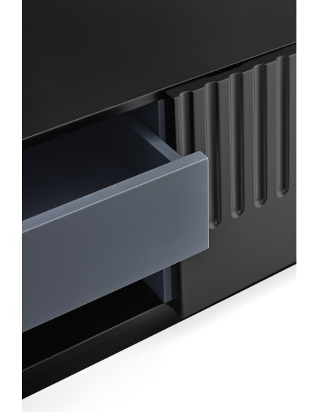 Mueble TV DORIC, Negro / Interior Antracita - Teulat