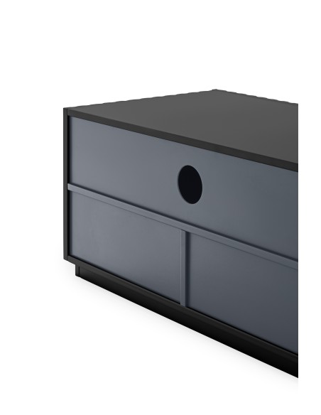 Mueble TV DORIC, Negro / Interior Antracita - Teulat