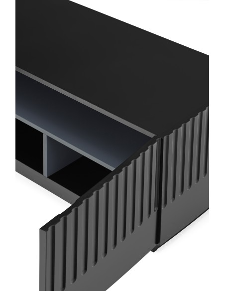 Mueble TV DORIC, Negro / Interior Antracita - Teulat