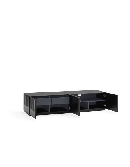 Mueble TV DORIC, Negro / Interior Antracita - Teulat
