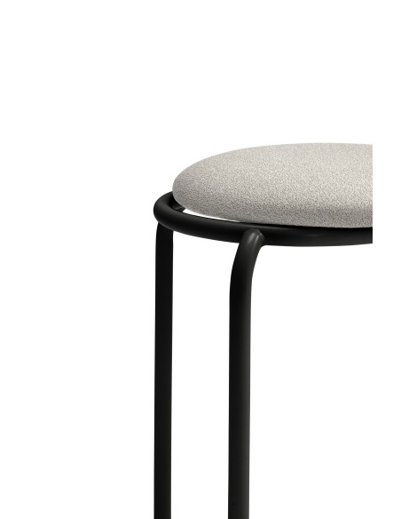 Taburete Bajo ECLIPSE, Metal Negro / Textil - Teulat