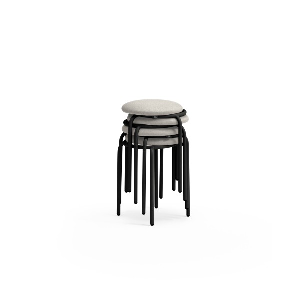 Taburete Bajo ECLIPSE, Metal Negro /...