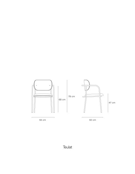 Silla con Brazos ECLIPSE, Roble Natural - Teulat