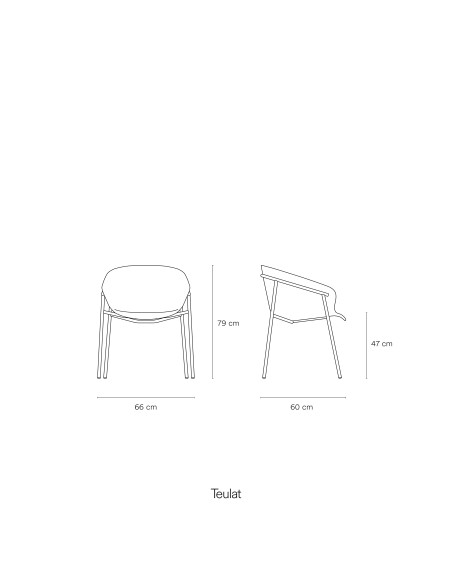 Silla con Brazos HUG, Gris Oscuro - Teulat