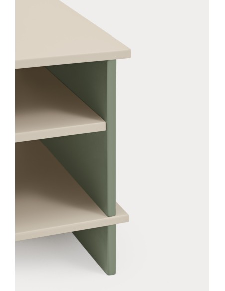 Mesita INARI, 2 Estantes / Arena / Verde - Teulat