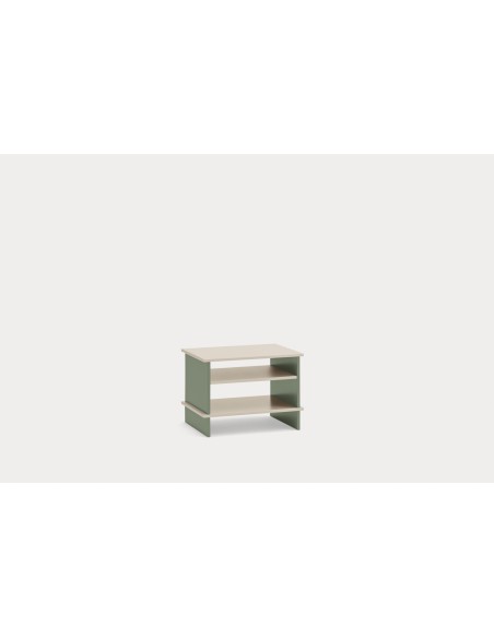 Mesita INARI, 2 Estantes / Arena / Verde - Teulat