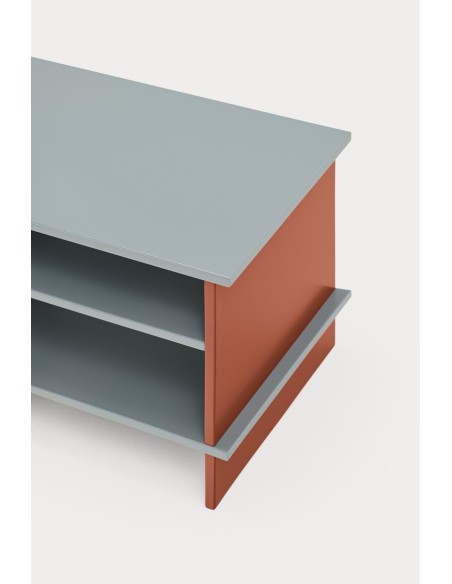 Mesita INARI, 2 Estantes / Gris Perla / Teja - Teulat