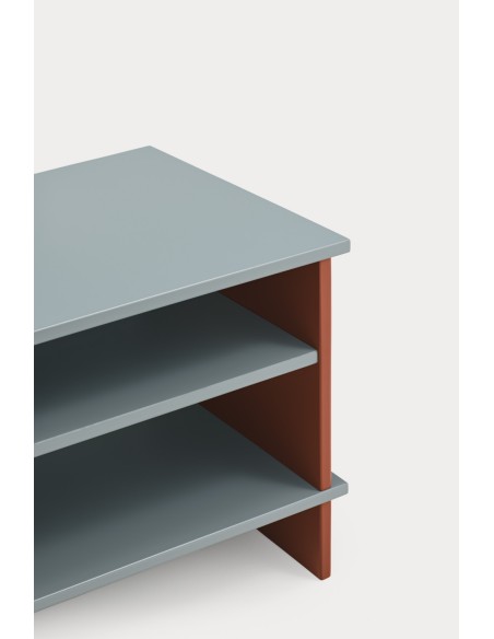 Mesita INARI, 2 Estantes / Gris Perla / Teja - Teulat