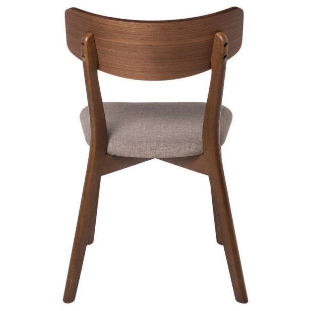 Silla MØRK, Madera Nogal / Textil Gris Claro - Vackart