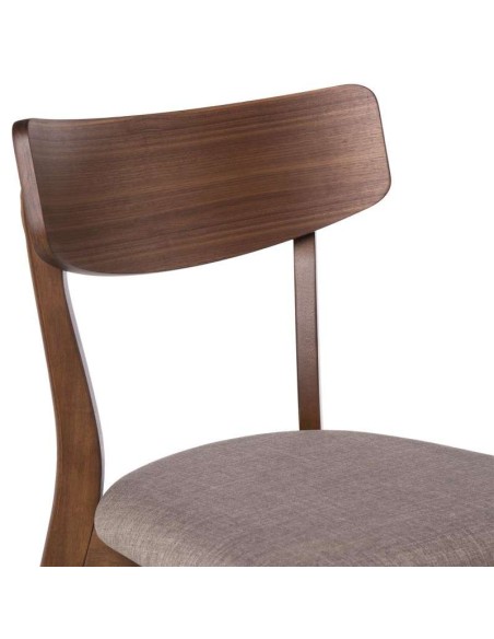 Silla MØRK, Madera Nogal / Textil Gris Claro - Vackart