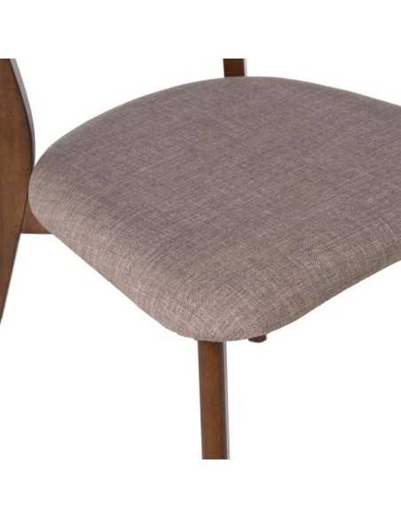 Silla MØRK, Madera Nogal / Textil Gris Claro - Vackart