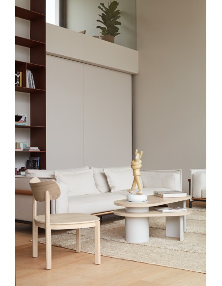 Mesa de Centro NORI, Natural Claro / Patas Crema - Teulat