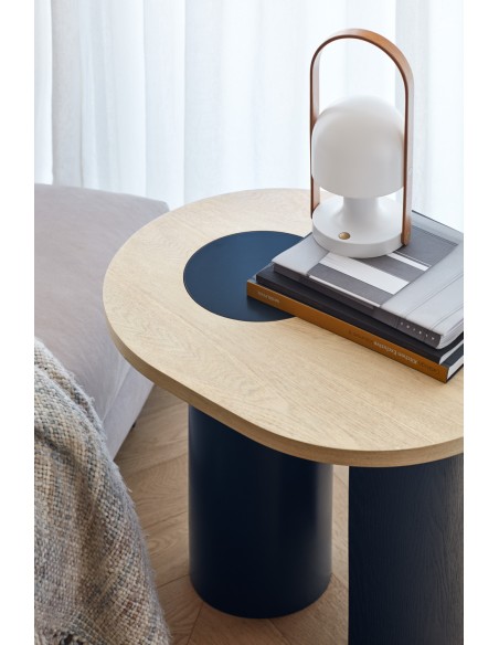 Mesa Auxiliar NORI, Natural Claro / Patas Azul - Teulat