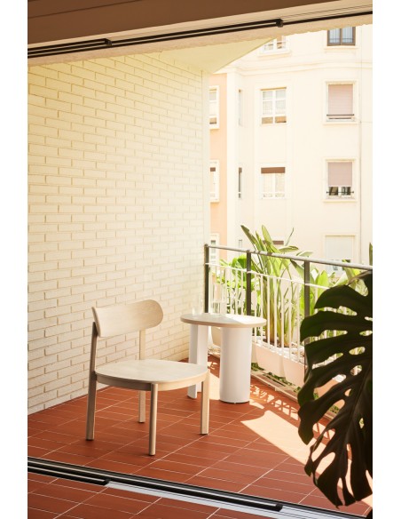 Mesa Auxiliar NORI, Natural Claro / Patas Crema - Teulat