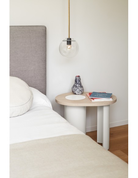 Mesa Auxiliar NORI, Natural Claro / Patas Crema - Teulat