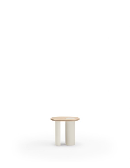 Mesa Auxiliar NORI, Natural Claro / Patas Crema - Teulat