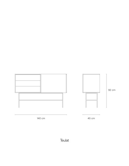 Aparador NUBE 140 cm, Crema / Arena - Teulat