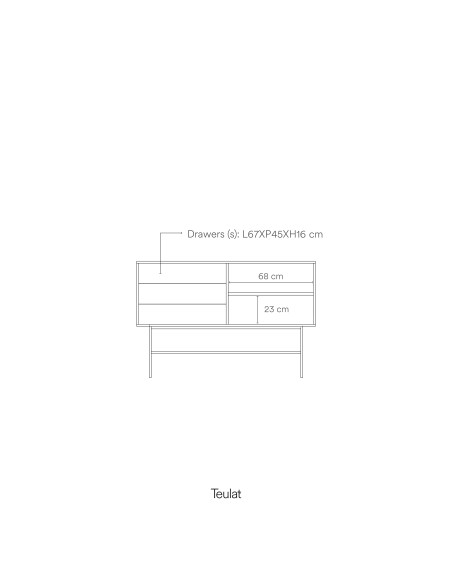 Aparador NUBE 140 cm, Arena / Arcilla - Teulat